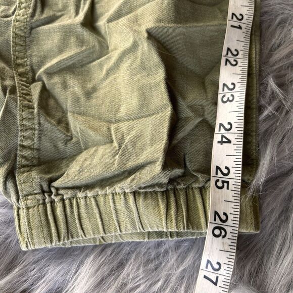 Gap Pants Sz 10 Peg Leg Linen Blend Womens Olive Green Jegging Jogger Casual - Picture 8 of 10